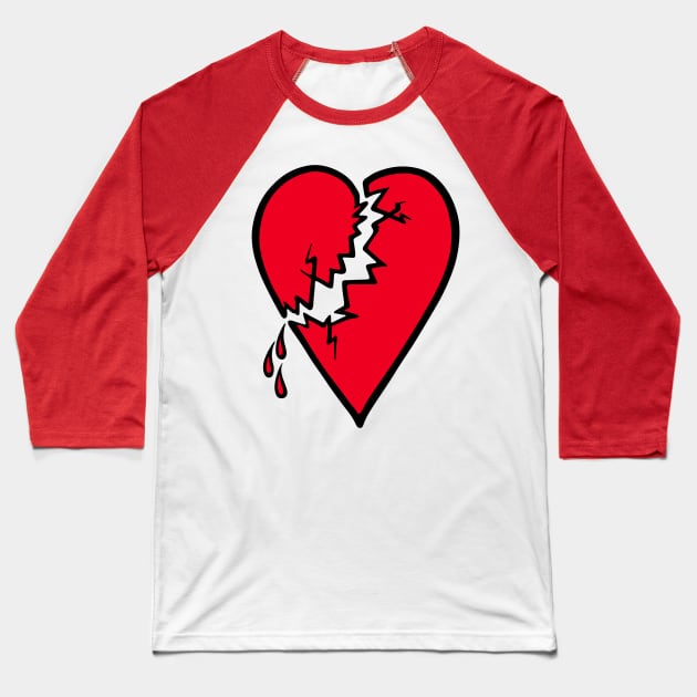 Broken Heart Baseball T-Shirt by Billmund